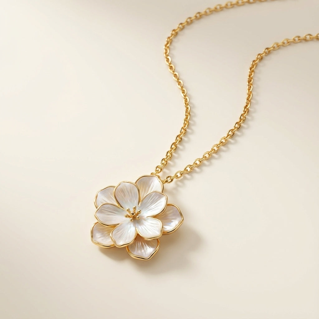 Anti-Tarnish Floral Pendant Necklace