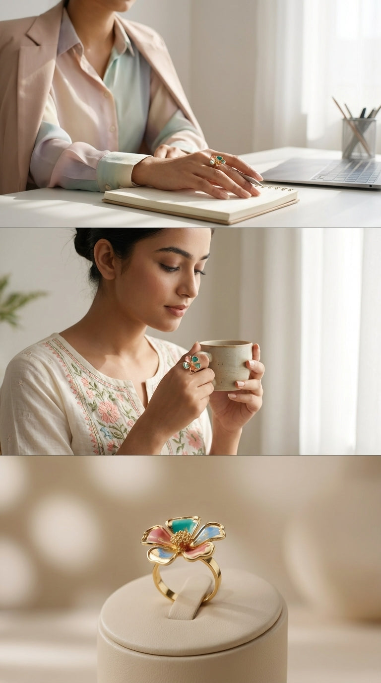 Gold plated Flower ring