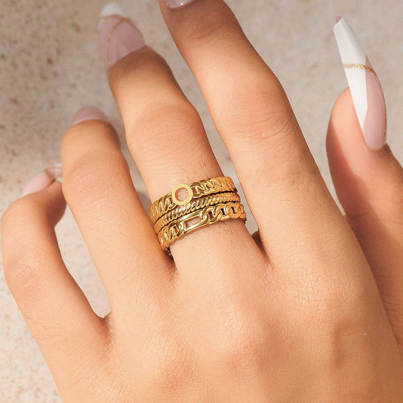 Contemporary Chunky gold plated ring