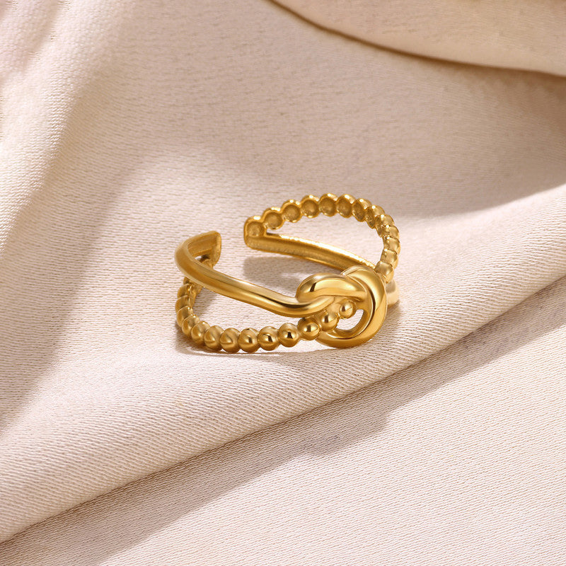 Noded gold plated anti-tarnish ring