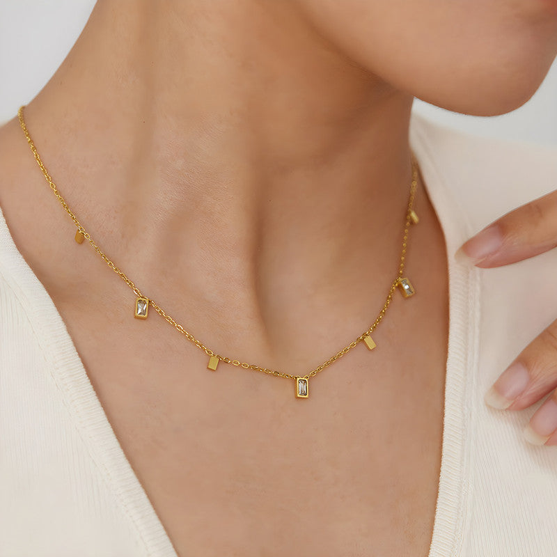 Gold plated charm necklace