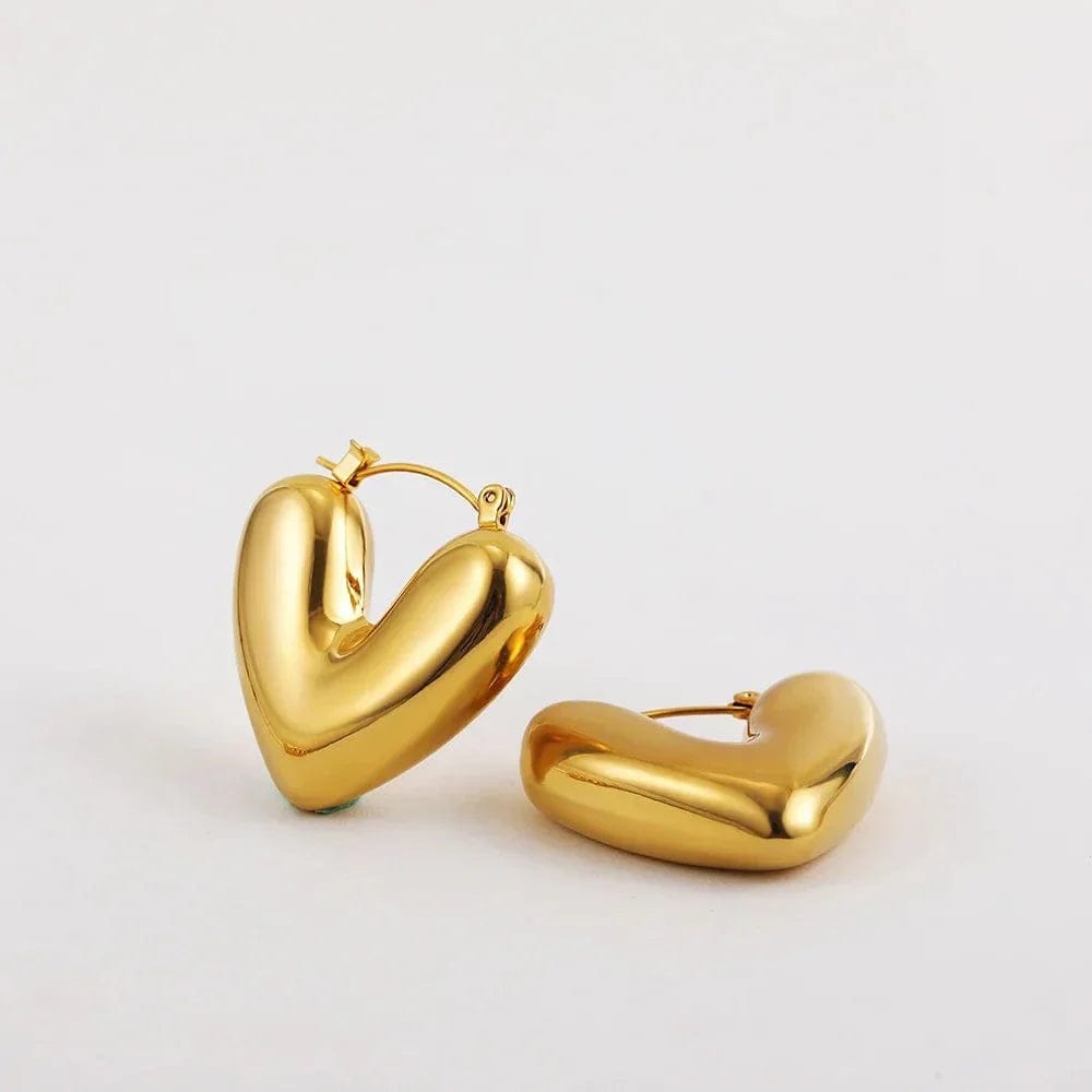 V-Heart Hoop Earrings