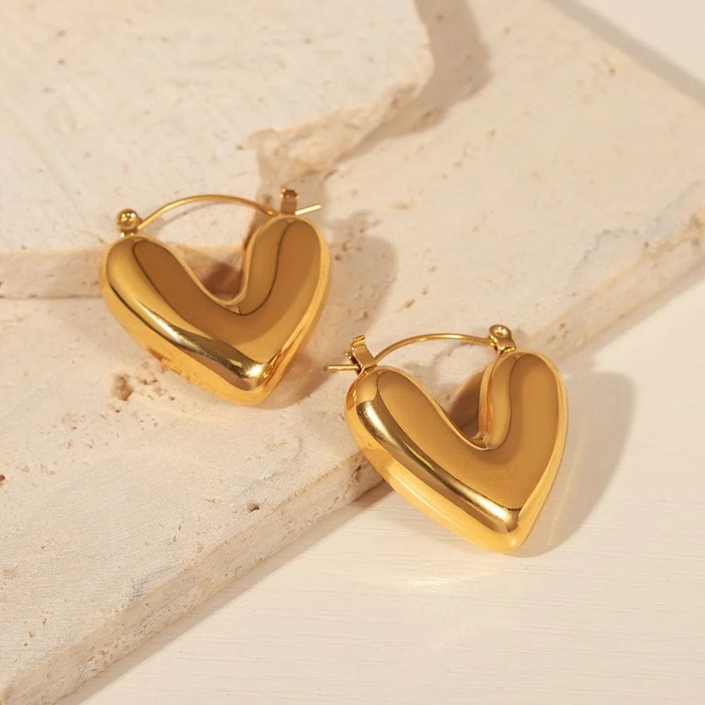 V-Heart Hoop Earrings