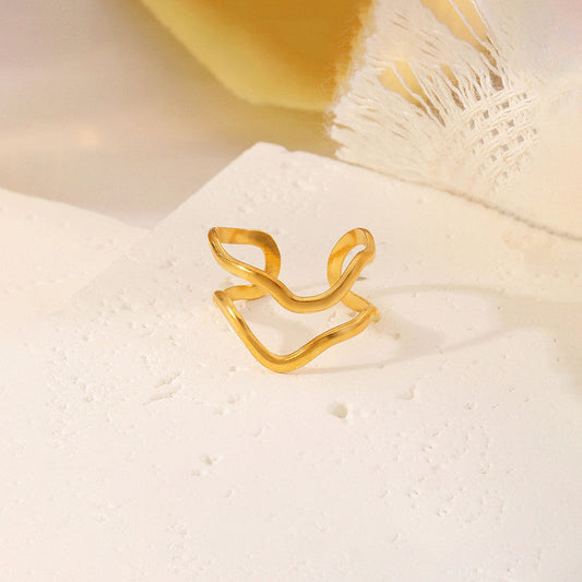 Double layered gold plated ring