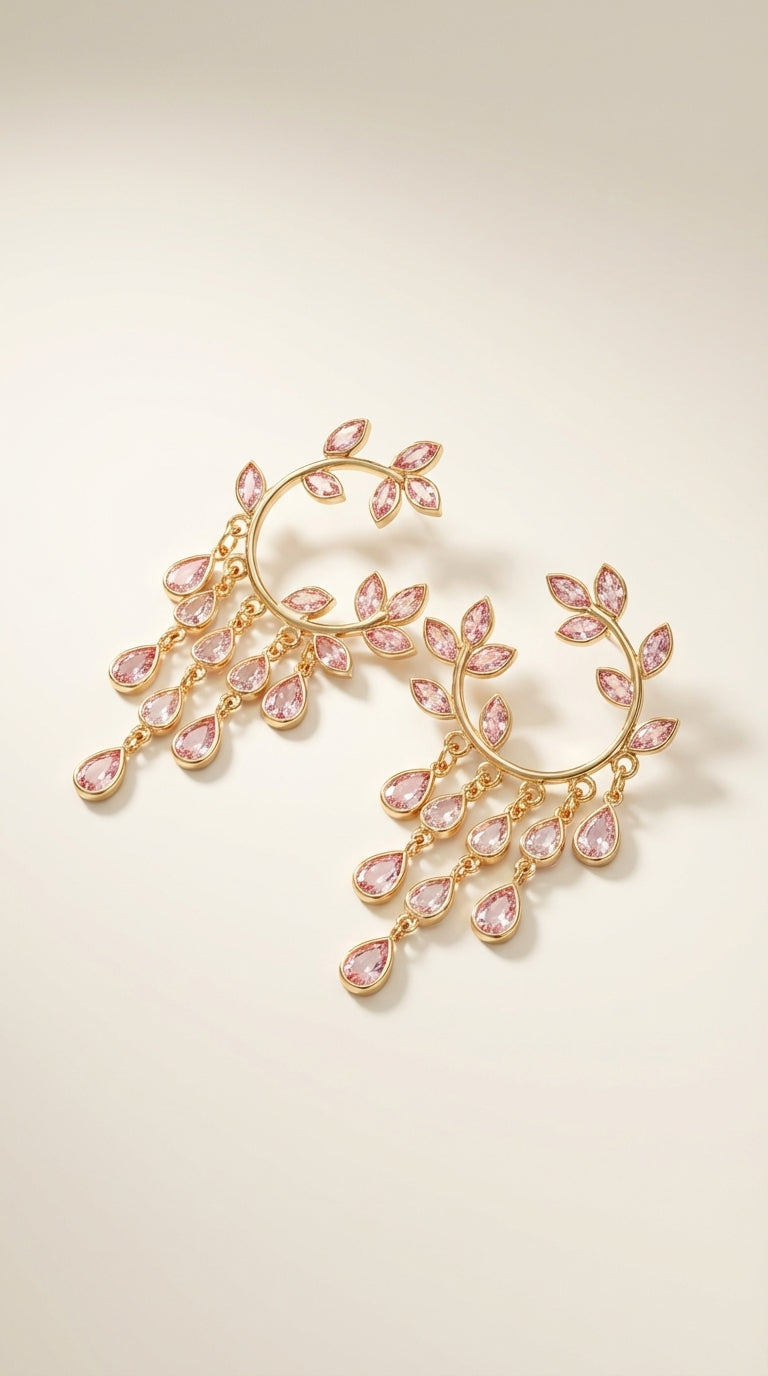 Anti-Tarnish Oval Drop Chandelier Earrings