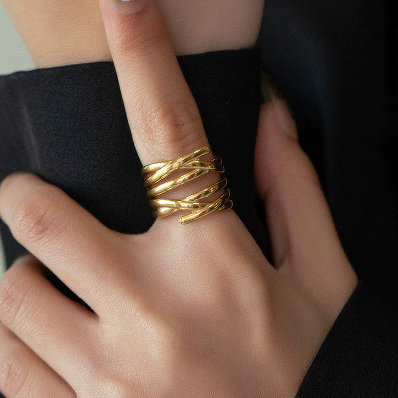 Chunky gold plated ring