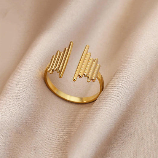 Heart beat gold plated ring