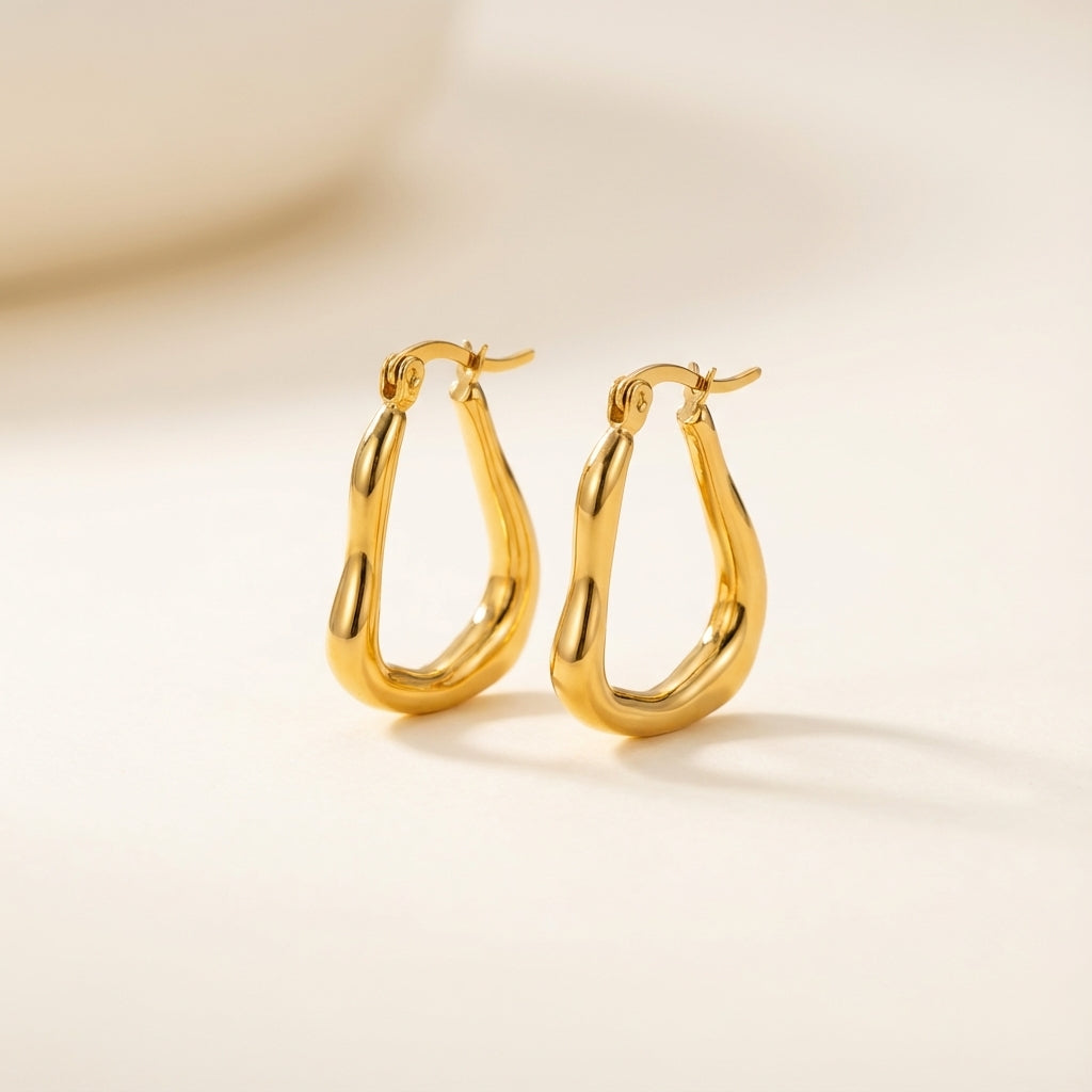 antitarnish oval shape earring