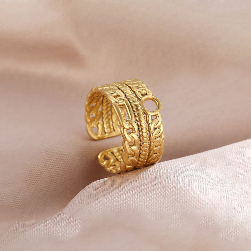 Contemporary Chunky gold plated ring
