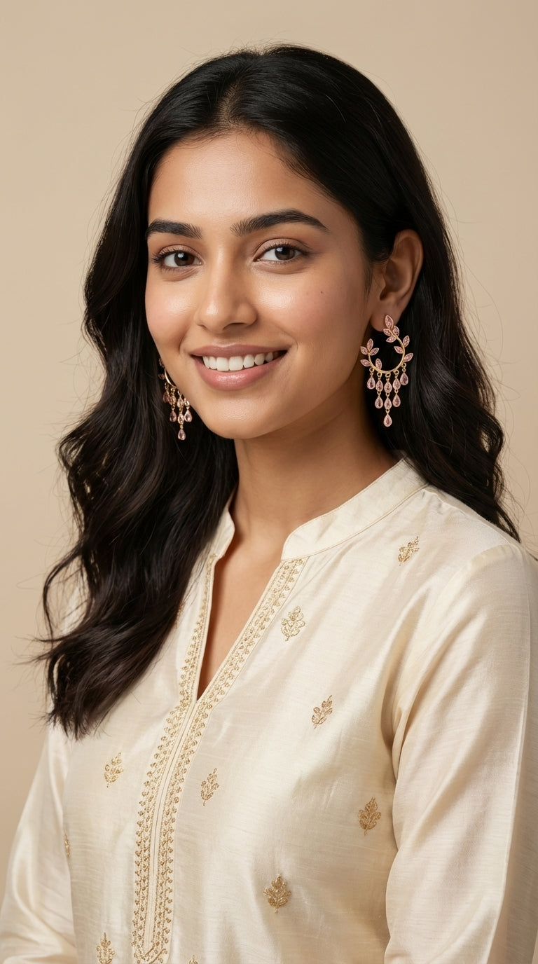 Anti-Tarnish Oval Drop Chandelier Earrings