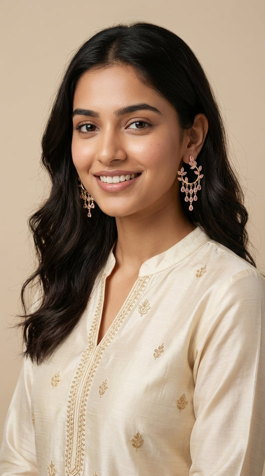Anti-Tarnish Oval Drop Chandelier Earrings