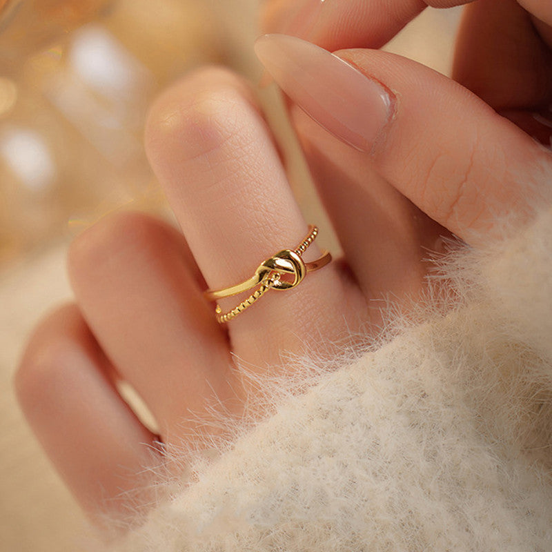 Noded gold plated anti-tarnish ring