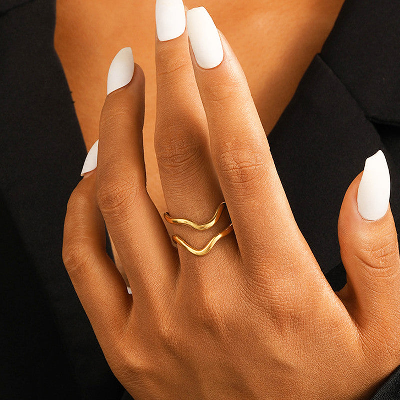 Double layered gold plated ring