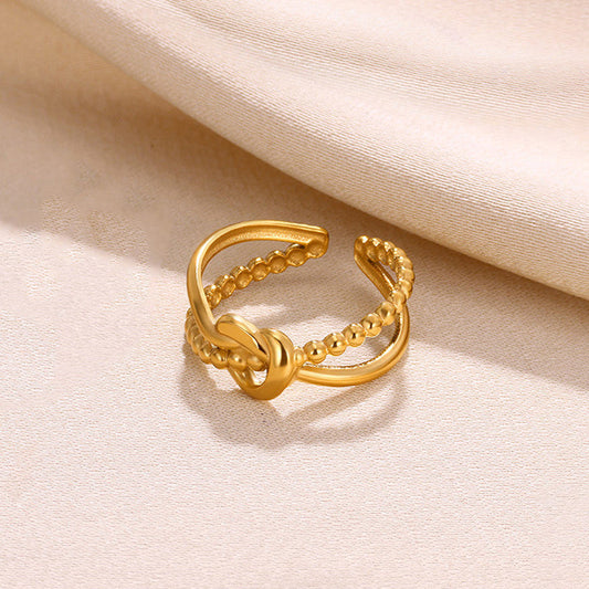 Noded gold plated anti-tarnish ring