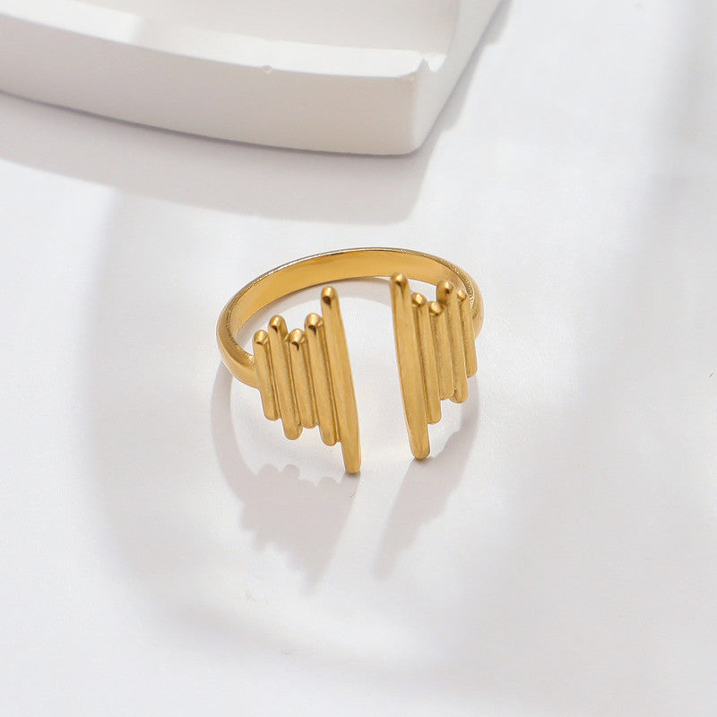 Heart beat gold plated ring